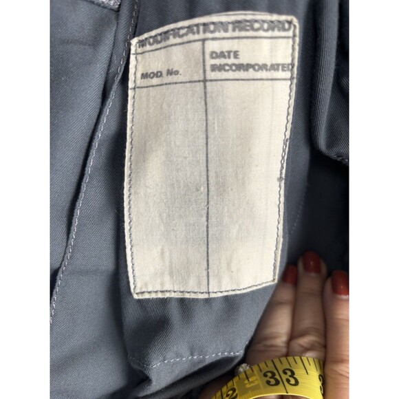Men’s Distressed Gray Blue Gray Flight Suit Size 6 Chest 36”/Waist 32” Short USA - Picture 7 of 7